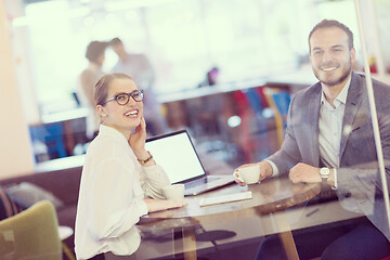 Image showing startup Business team Working With laptop in creative office