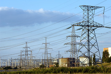 Image showing Transmission towers of nuclear power plant