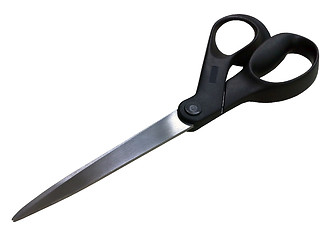 Image showing Black scissors on a white background.