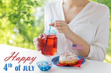 Image showing woman celebrating american independence day