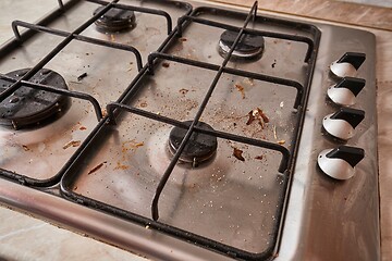 Image showing Dirty Kitchen Stove