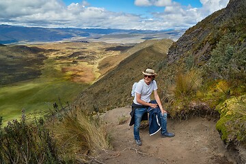 Image showing Mountain hiking trail in the Andes