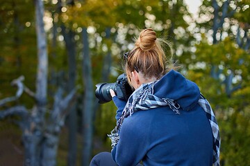 Image showing Photographer in the forest