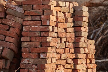 Image showing Brick piles stacked up