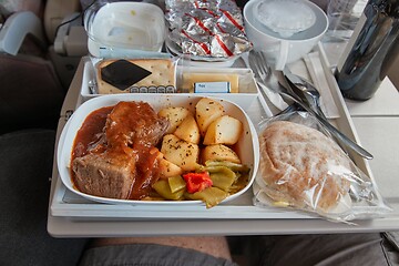 Image showing Airline food on the tray