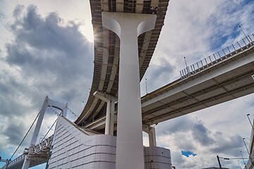 Image showing Eleveted highway network structure from below