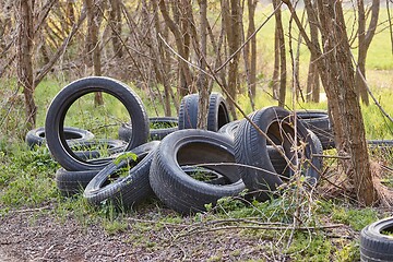 Image showing Tyres trown away