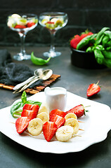 Image showing banana with strawberry