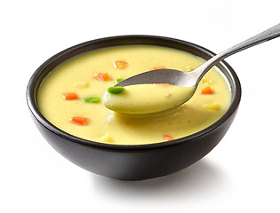 Image showing bowl of vegetable cream soup