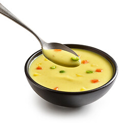 Image showing bowl of vegetable cream soup