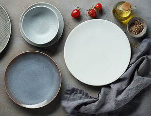 Image showing various empty plates