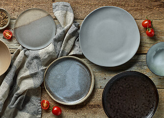 Image showing various empty plates