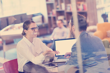 Image showing Business team Working With laptop in creative office