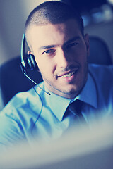 Image showing businessman with a headset