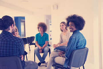 Image showing Multiethnic startup business team on meeting