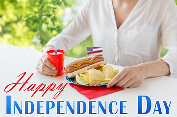 Image showing woman celebrating american independence day