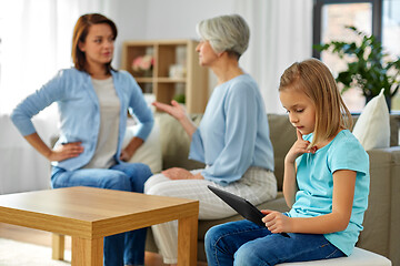 Image showing daughter, mother and grandmother arguing at home