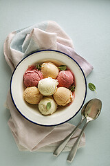 Image showing Ice cream fruit