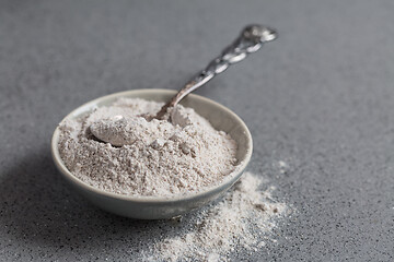 Image showing Glutenfree buckwheat flour for baking in the bowl 