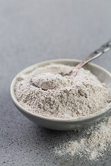 Image showing Glutenfree buckwheat flour for baking in the bowl 