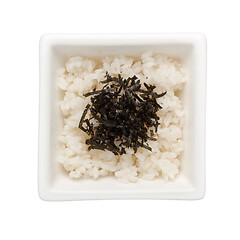 Image showing Japanese rice with seaweed topping