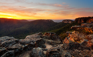 Image showing Rocky mountain sunset at Mount Victoria Australia