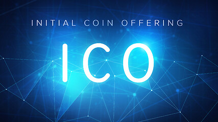 Image showing ICO initial coin offering banner.