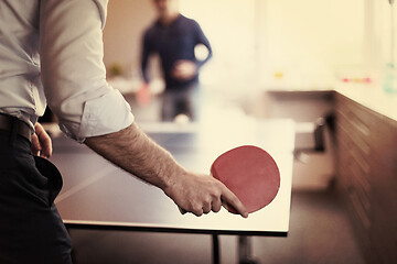 Image showing startup business team playing ping pong tennis