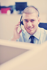 Image showing businessman with a headset