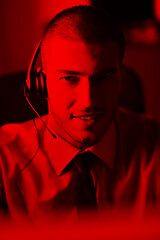 Image showing businessman with a headset