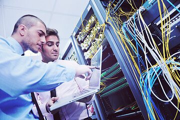 Image showing it enineers in network server room