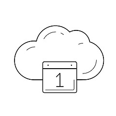 Image showing Cloud calendar line icon.