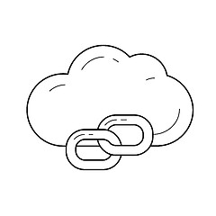 Image showing Cloud link line icon.