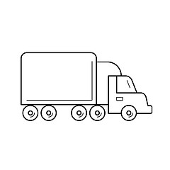 Image showing Box truck line icon.