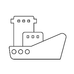 Image showing Fishing boat line icon.