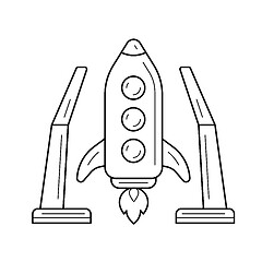 Image showing Spaceship launch line icon.