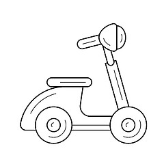 Image showing Vintage scooter line icon.