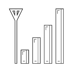 Image showing Mobile phone signal line icon.