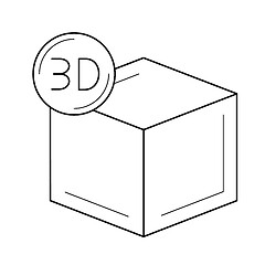 Image showing Three D modelling line icon.