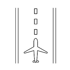 Image showing Airport runway line icon.