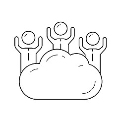 Image showing Cloud access line icon.