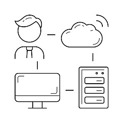 Image showing Cloud computing line icon.