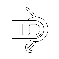 Image showing Swipe down line icon.