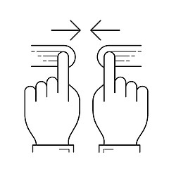 Image showing Two hand pinch line icon.