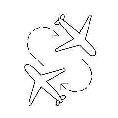 Image showing Airplane transfer line icon.