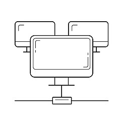 Image showing Computer network line icon.