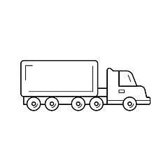 Image showing Cargo truck line icon.