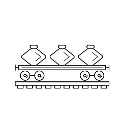 Image showing Freight train line icon.