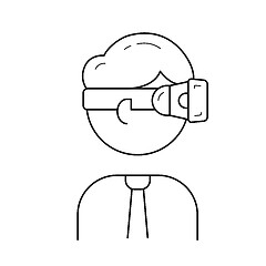 Image showing Augmented reality glasses line icon.