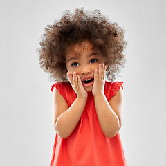 Image showing surprised or scared little african american girl